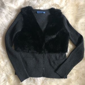 Vera Wang sweater black and gray NWOT